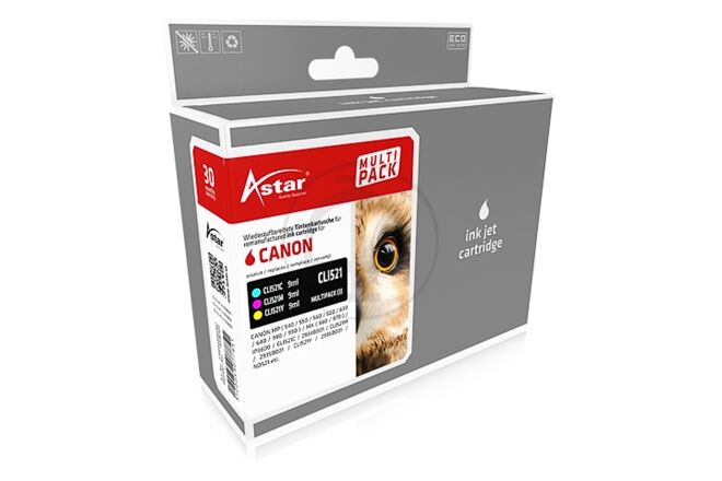 ASTAR AS46522 kompatibel zu Canon CLI521 CMY